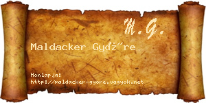 Maldacker Györe névjegykártya